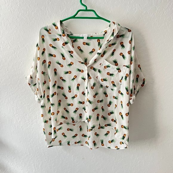 Abound Pineapple Print Semi Crop Top - Picture 1 of 2